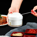 Mini Manual Food Chopper White ABS Plastic Kitchen Tool