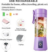 Portable Mini Blender Purple Rechargeable Smoothie Maker