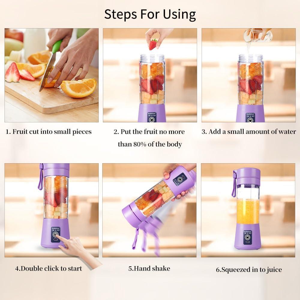 Portable Mini Blender Purple Rechargeable Smoothie Maker