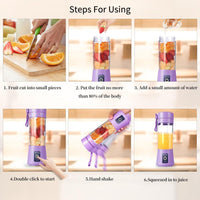 Portable Mini Blender Purple Rechargeable Smoothie Maker