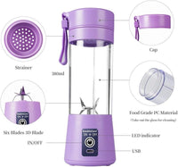 Portable Mini Blender Purple Rechargeable Smoothie Maker