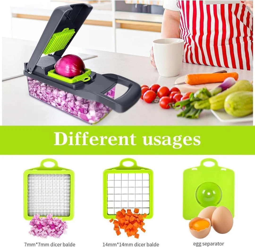Compact Vegetable Cutter with Egg Separator & 3 Blades