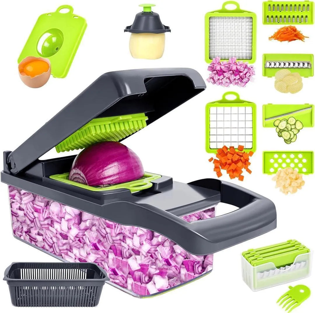 Compact Vegetable Cutter with Egg Separator & 3 Blades