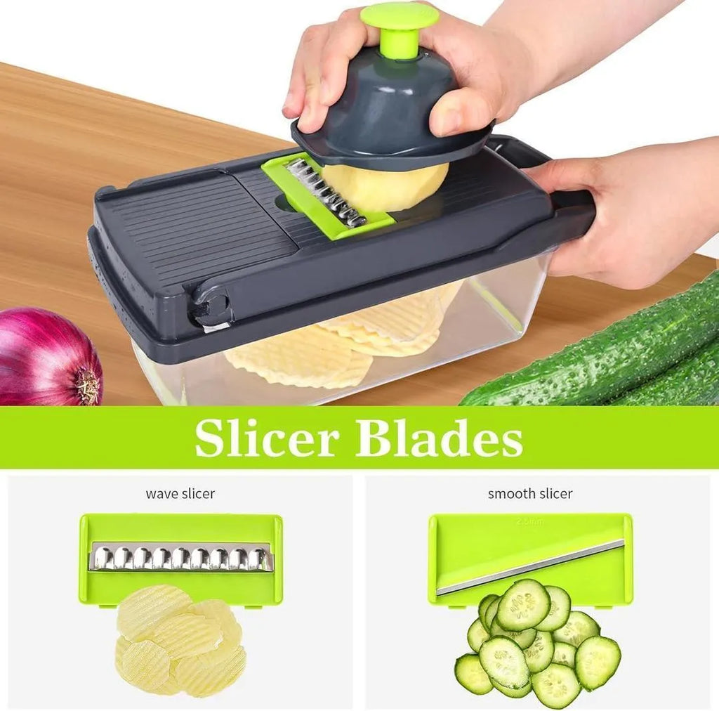 Compact Vegetable Cutter with Egg Separator & 3 Blades