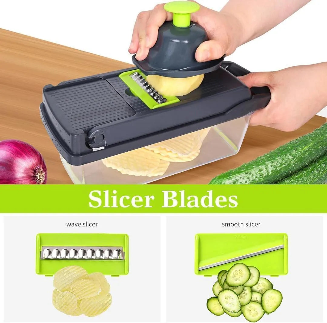 Compact Vegetable Cutter with Egg Separator & 3 Blades