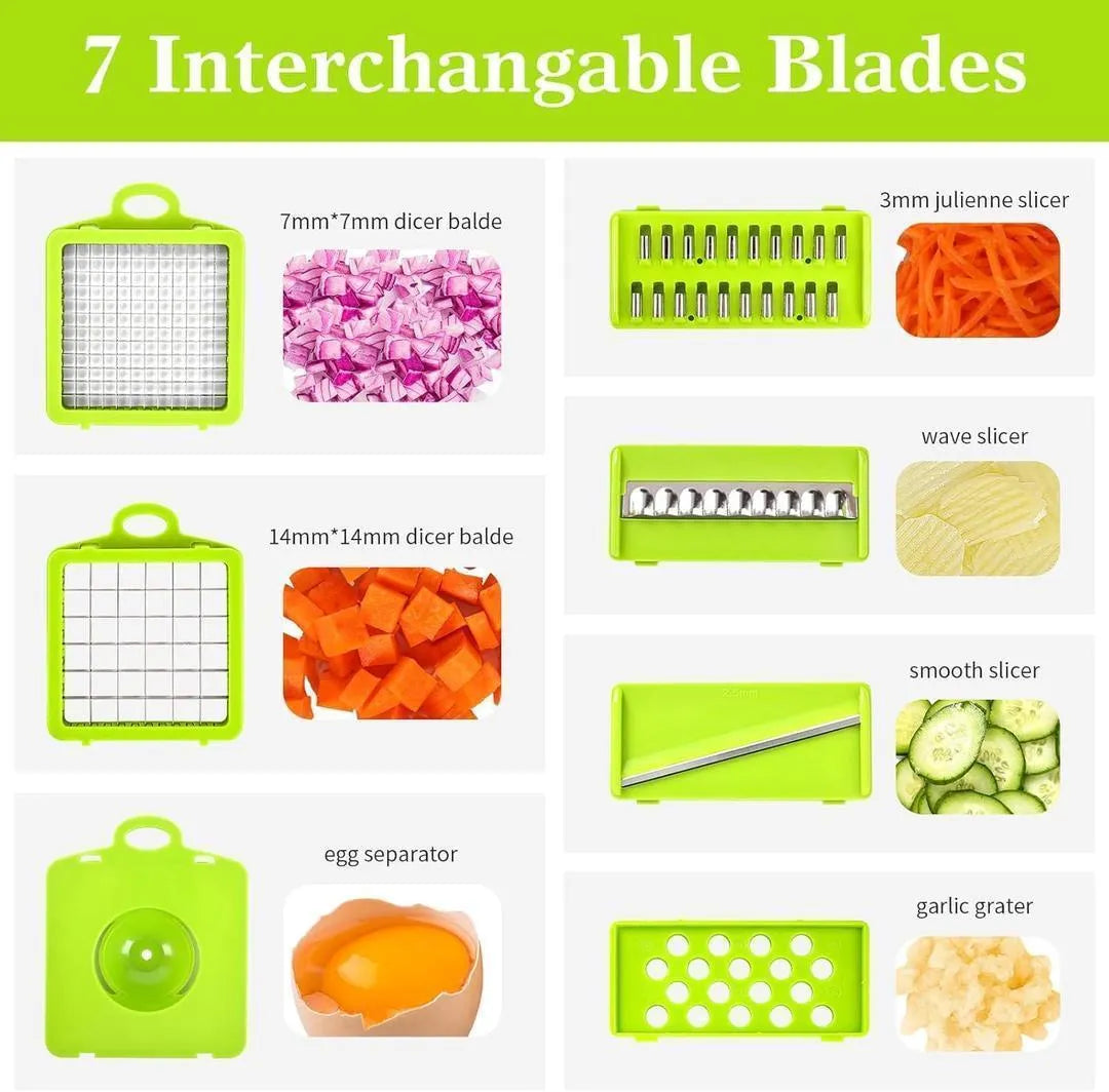 Compact Vegetable Cutter with Egg Separator & 3 Blades