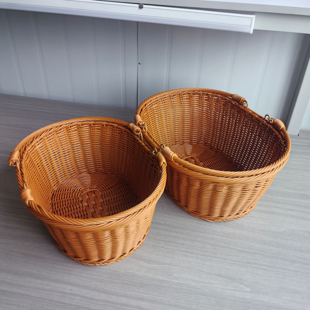 Orange Woven Kitchen Baskets for Home & Picnic Use