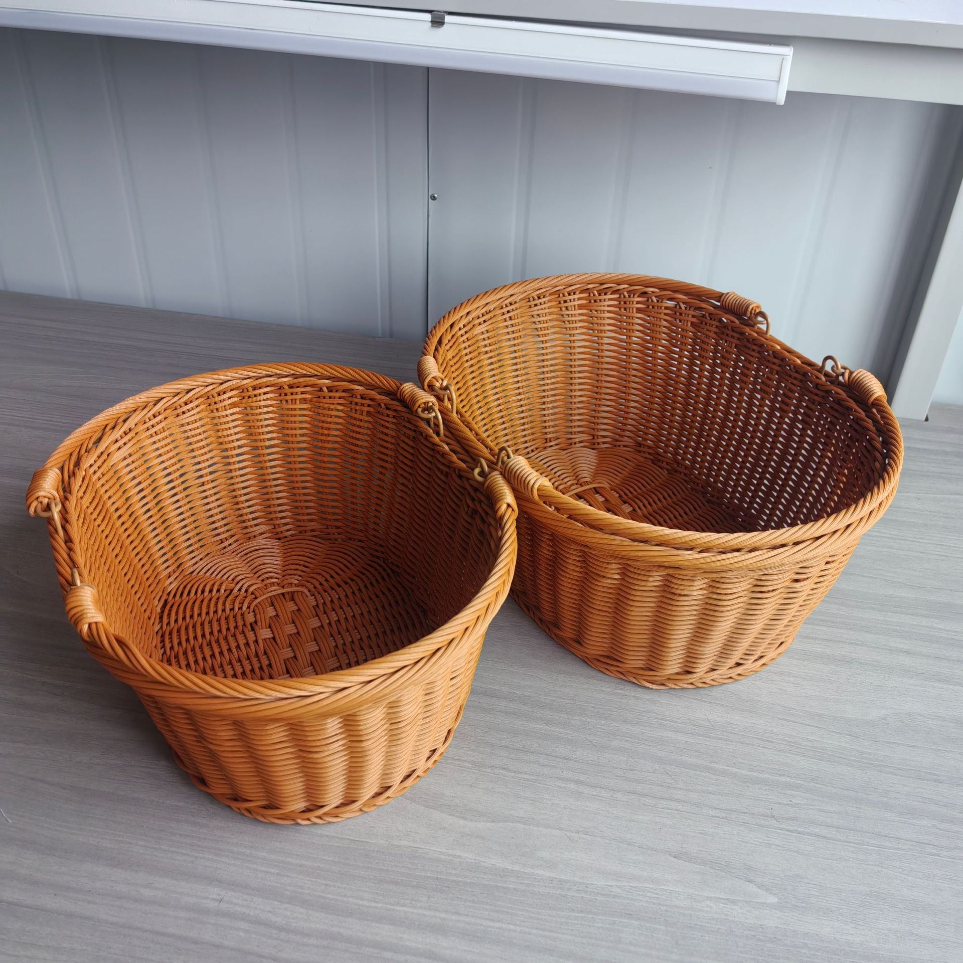 Orange Woven Kitchen Baskets for Home & Picnic Use